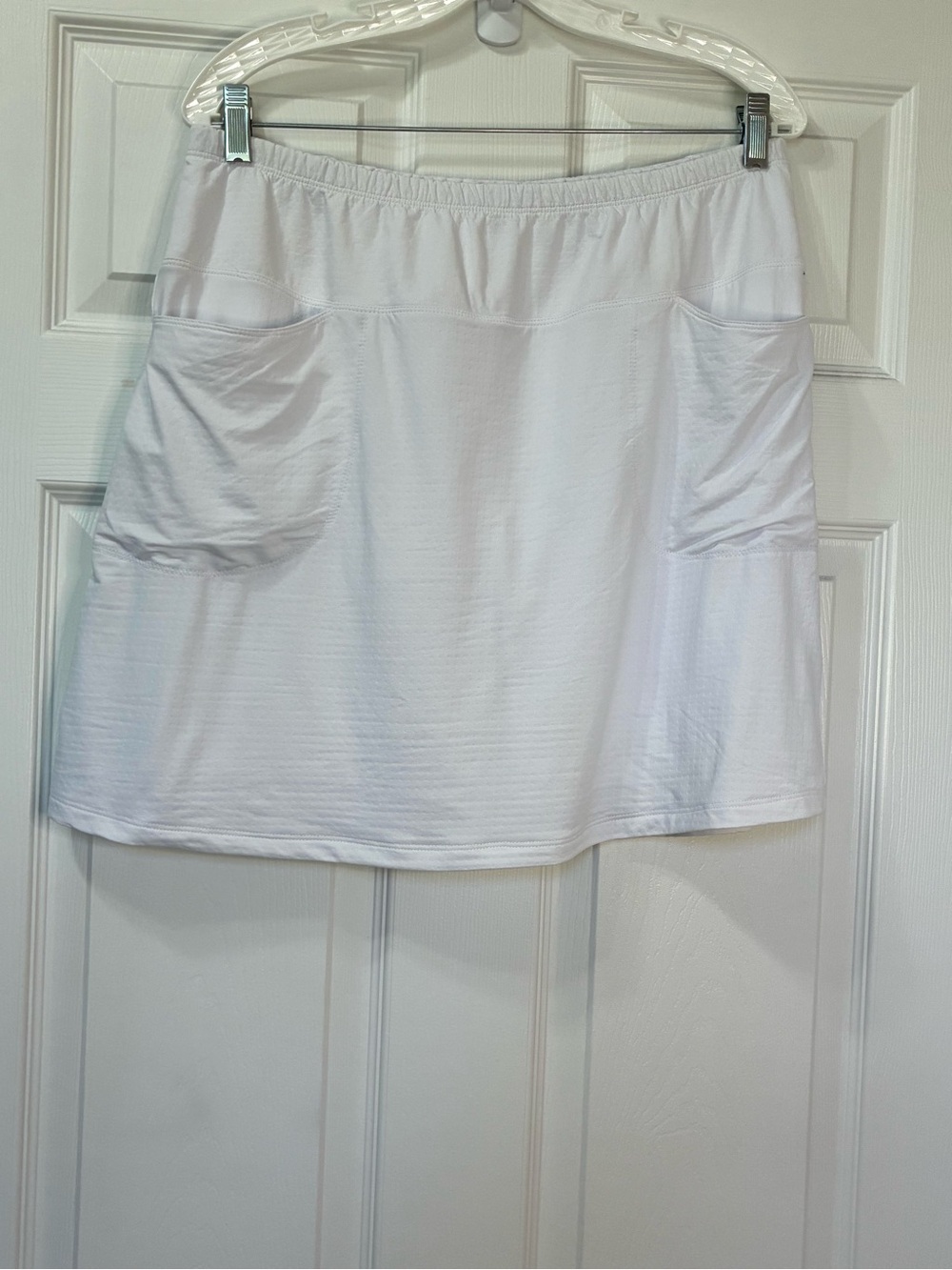IBKUL Athletic Skort Womens Large White UPF 50+ Golf Tennis Pickleball Preppy
